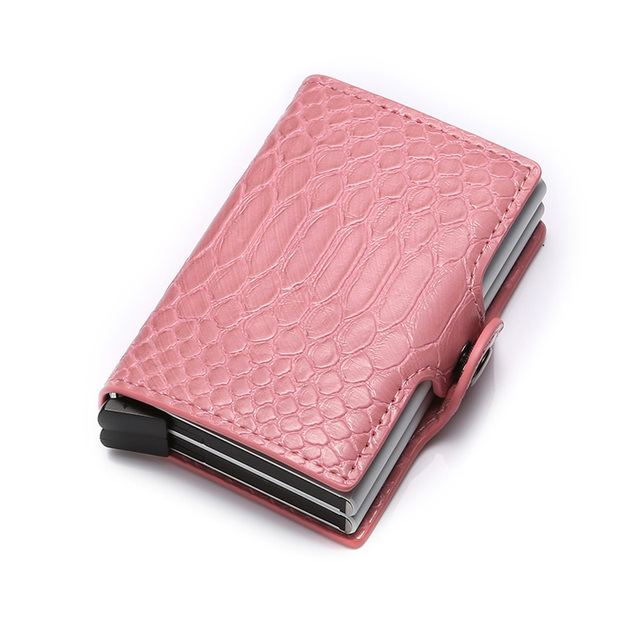 Women Counter Rfid id Credit Card Holder Case Wallet Crocodile Business Bank Card Holder Bag Pink Creditcard Visit Card Holder Trolley