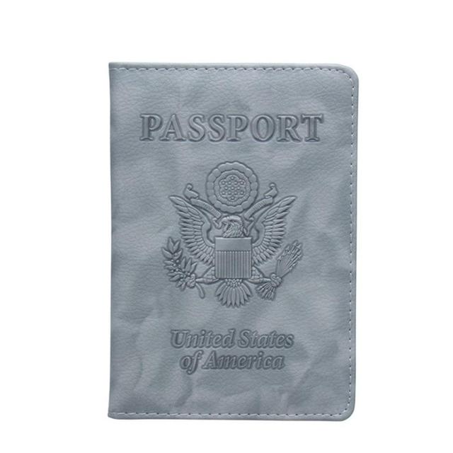 PU Leather Passport Cover Vintage American Covers Card Holder Organizer Bag Travel USA