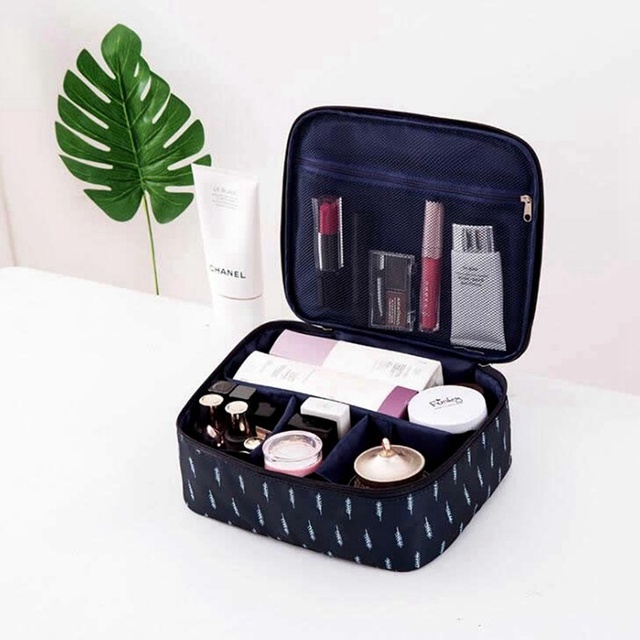 Travel Cosmetic Bag with Flamingo Patterns for Women, Zipper Trunk Makeup Bag, Storage Bag, Toiletry Box