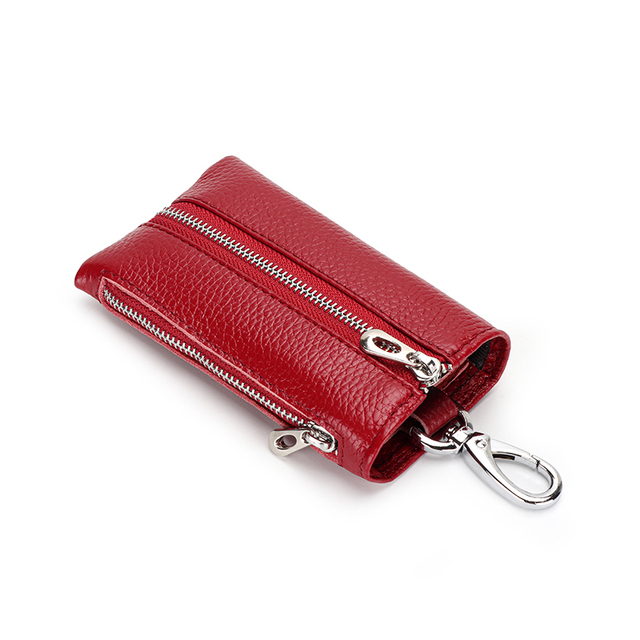 Women's key bag multifunctional leather home key bag 2-in-1 first layer cowhide storage wallet pocket waist car hanging bag