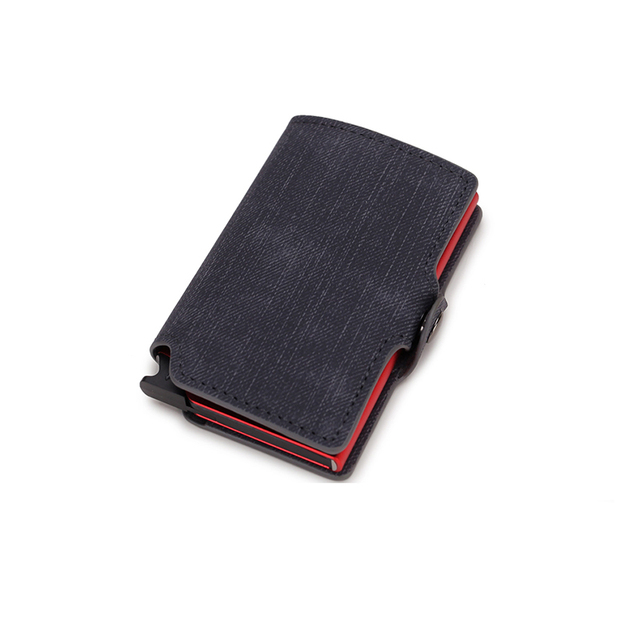 DIENQI - Carbon Fiber Leather Anti RFID Wallet For Men Women Slim Mini Wallet Card Holder