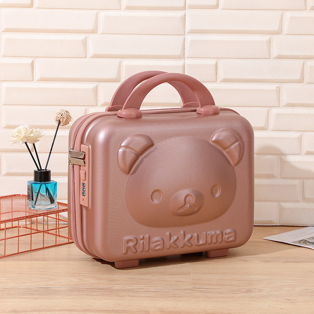 14 Inch Rilakkuma Storage Box Makeup Box Mini Portable Suitcase With Password Lock Small Luggage Make Up Storage Case