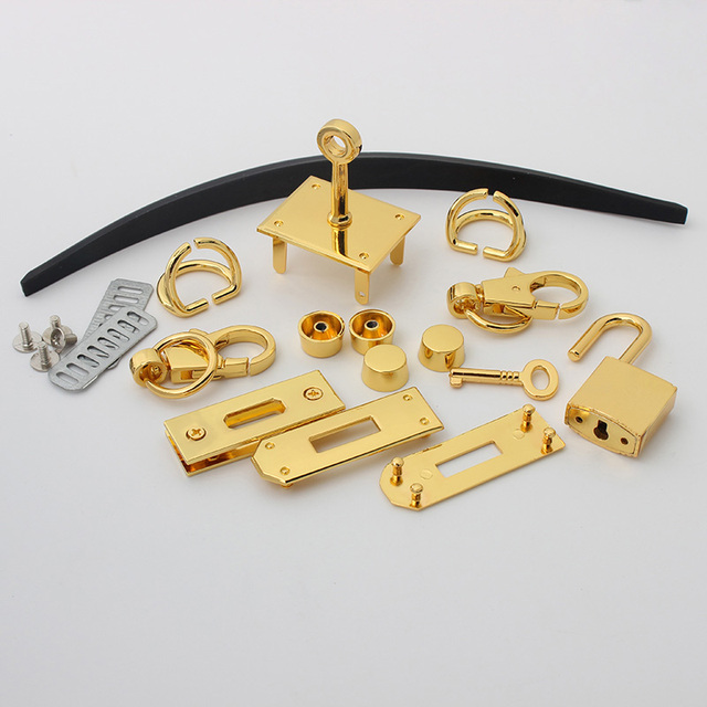 New rectangle holes hanger for bags hardware wholesale fashion set of locks fittings woman bag bags purse