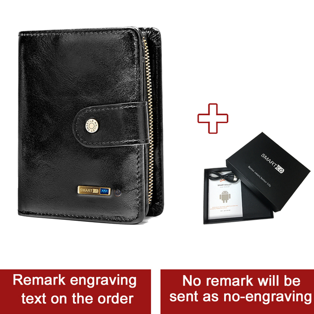 Bluetooth Smart Wallet Compatible Anti-lost Genuine Leather Men Wallets Card Holder Wallet Finder Gifts Free Engraving