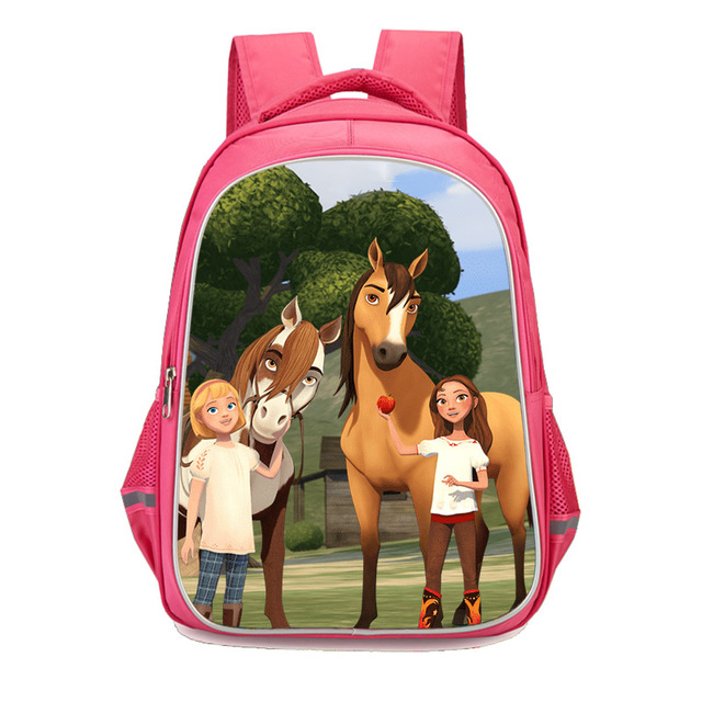 Girls Spirit Riding Casual Print Mochila Escolar School Backpack for Teenage Girls Nylon Waterproof Backpacks Female