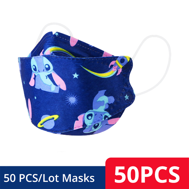 Disney Approved FFP2 KN95 Face Mask For Kids, Frozen Stitch Mask Breathable Mascarilla FPP2 homology ada For Boys Girls 4-12 Years