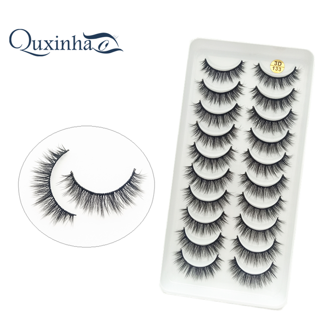 QUXINHAO wholesale 10 pairs lashes eyelashes cilios 3d mink lashes mink eyelashes wholesale false eyelashes maquiagem