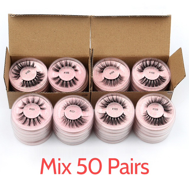 3D False Eyelashes Natural Soft Mink Hair, 4/50/100pcs Set, Wholesale