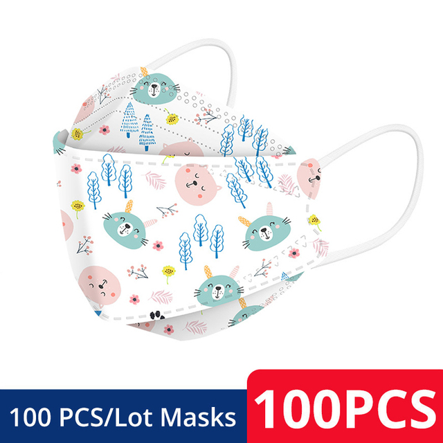 50-200pcs FPP2 Children's Mask KN95 Cartoon Face Mask Reusable Dustproof Breathable Protective For Boys Girl 4-12 Years Mascarilla