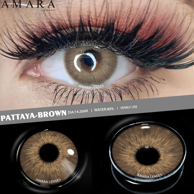 Amara 1 Pair Natural Colored Contact Lenses For Eyes KING Colored Cosmetics Colored Eye Contact Lenses