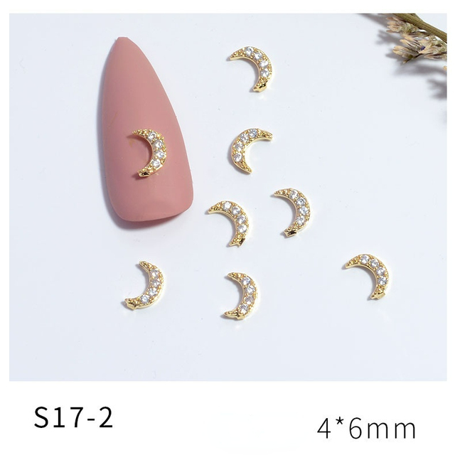 Net Red New Nail Art Jewelry Zircon Star Moon Love Pearl Rabbit Butterfly Chain Nail Decoration Nail Accessories