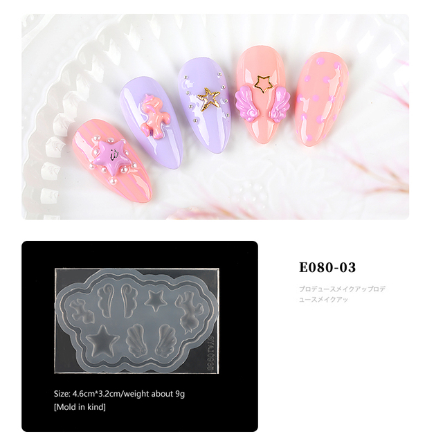 8ml 3D Three-Dimensional Universal Clay Soft Glue Carved Model Nail Art PVC Solid Gel DIY Decoration Glue 3D Decoration Template