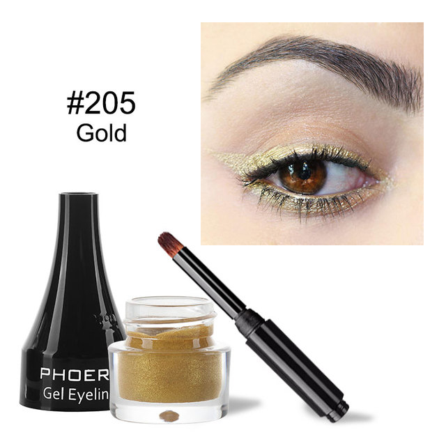 PHOERA 10 Colors Matte Eyeliner Gel Eyeshadow Dual Use With Brush Set Waterproof Long Lasting Beauty Comestics TSLM1