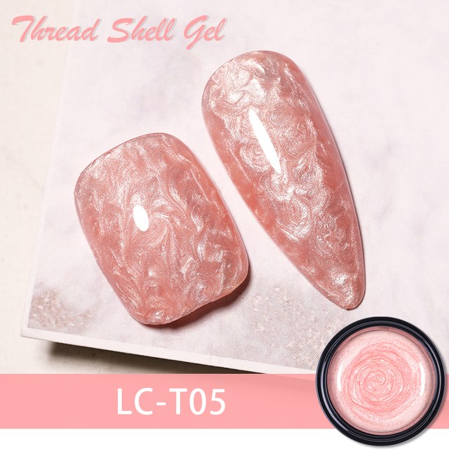 LILYCUTE Thread Shell Nail Gel Polish 7ml Pearl Shell Semi Permanent UV Gel Base Top Coat Popular in Autumn and Winter