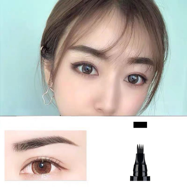 4 Fork Waterproof Eyebrow Pencil Women 3D Long Lasting Natural Liquid Eye Brow Pen Eyebrow Tint Tattoo Pen Tip Makeup Tools