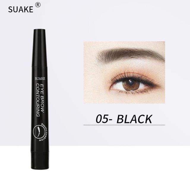 Four Heads Eyebrow Pencil Waterproof Sweat-proof Liquid Eyebrow Pencil Non-fading 4-fork Eyebrow Pencil Makeup TSLM1