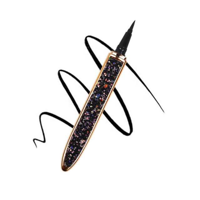 Magic Self Adhesive Eyeliner Pen Glue-Free Magnetic Paste False Eyelashes Waterproof Diamond Bling Black Eye Liner Makeup 1