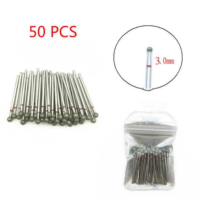 50pcs/set Nail Drill Bit Set Cutter Dental Diamond Grinding Polish Burs Dental Lab Polisher 2.35mm Shank Nail Tools