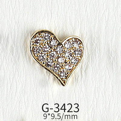 New nail art real gold zircon jewelry light luxury rose flower twisted heart cat eye four leaf clover flower nail sticker