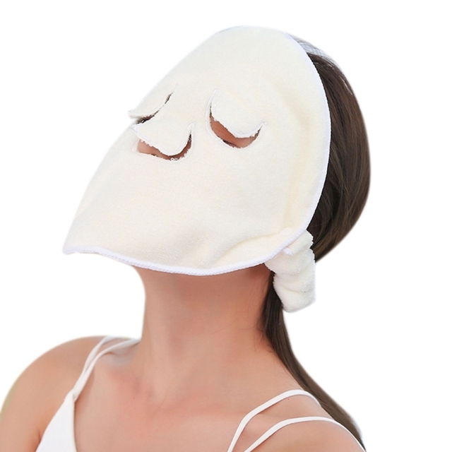 D2TA Hot Face Care Compress Face Towel Headband Wristband Coral Fleece Hair Mask Soft Toweling Hairband Bath Spa