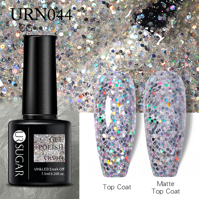 UR SUGAR Glitter Nail Gel Polish Color Glitter Sequins Shiny Gel Base Long Lasting Nail Art Varnish