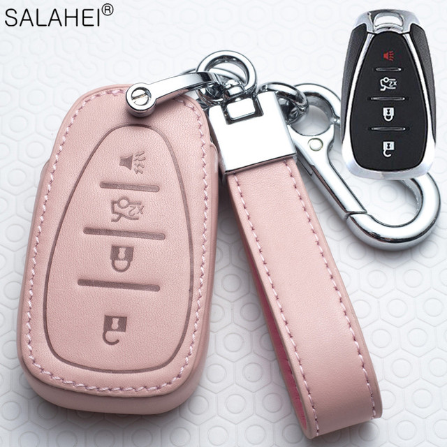 Leather For Car Key Case Auto Key Protection Cover For Chevrolet New Malibu XL Equinox Car Holder Shell Car Styling Accessories