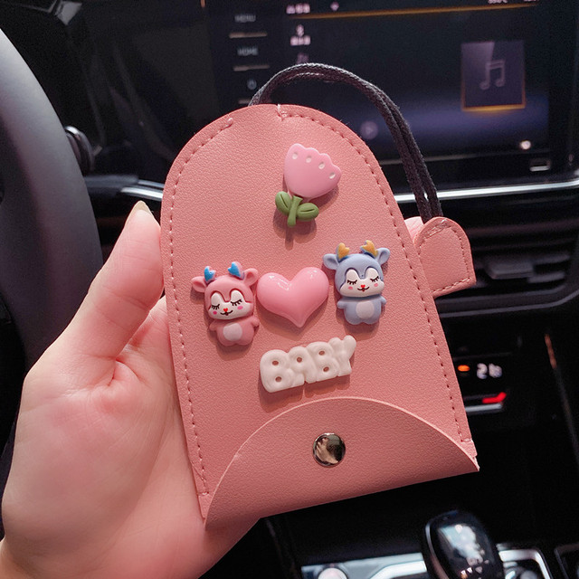 Large new cute creative auto products home car key key cover key chain pendant car key car accessories coin purse gift