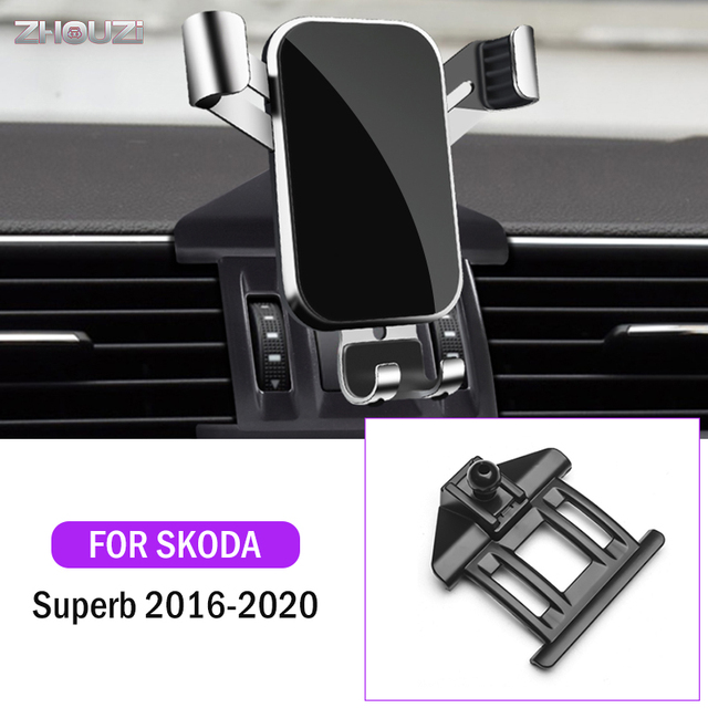 Car Mobile Phone Holder For Skoda Karoq Kamiq Octavia Superb Spaceback Rapid Mounts GPS Navigation Holder Bracket Car Accessories