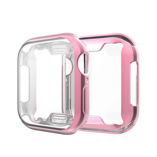 Protective Silicone Cover Case for iWatch Apple Watch Series 7 6 5 4 3 2 SE 38 40 42 44mm 40mm 42mm 38mm 44mm Screen Protector