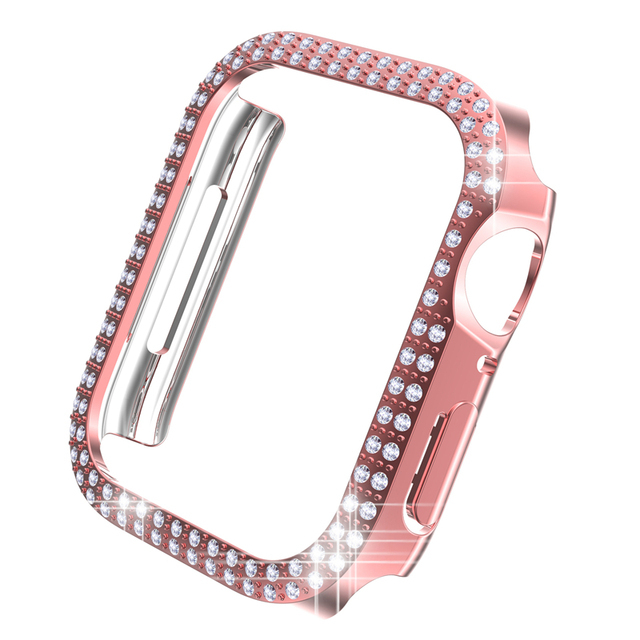 Bling Diamond PC Bumper Cover Frame For Apple Watch Series 7 Applewatch IWatch 41mm 45mm 45mm Screen Protector Accessories