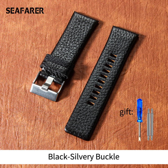 Genuine Leather Watchband Strap 22 24 26 27 28 30mm Diesel Watch Band Watches DZ4386 1657 1399 1206 4323 Black Band