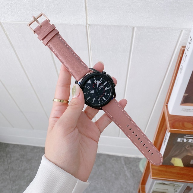 Official Leather Strap for Samsung Galaxy Watch 4 46mm 42mm Rose Gold Buckle Leather Strap for Samsung Galaxy Watch 4 44mm 40mm