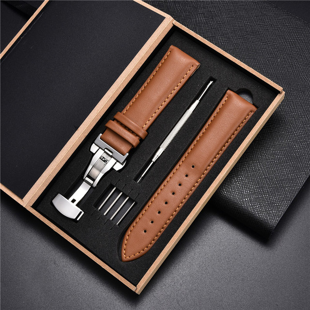 Leather Straps With Box For Samsung Galaxy Watch 4 40mm 44mm/4 Classic 42mm 46mm Active 2 Band Replacement Watchband Bracelet