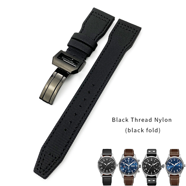 20/21/22mm High Quality Calfskin Leather Nylon Watch Strap Fit For IWC Pilot SPITFIRE MARK18 PORTOFINO Best Gun IW3777 Watchband