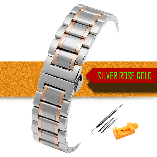 Watch Band Wristwatch Stainless Steel Metal Strap Wristband 14mm 16mm 17mm 18mm 19mm 20mm 21mm 22mm 23mm 24mm 26mm Width Size