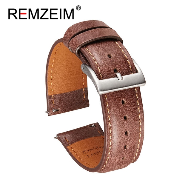 Calf leather watch strap 20mm 22mm quick release watchband for women men watch accessories solid buckle blue red green