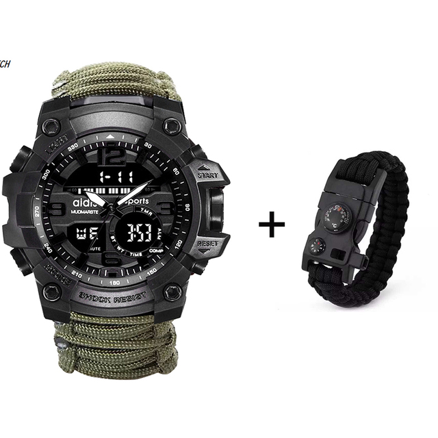 Addies-G Shock Military Watch for Men, with Compass, 3 Bar, Water Resistant, Digital Movement, Outdoor, Sports, Casual, Fashion