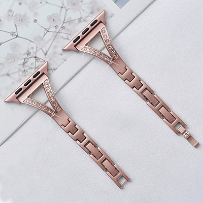 luxury diamond bracelet stainless steel band for apple watch series 2 3 42mm 38mm strap for iwatch 7 6 SE 5 4 40mm 44mm 41 45mm