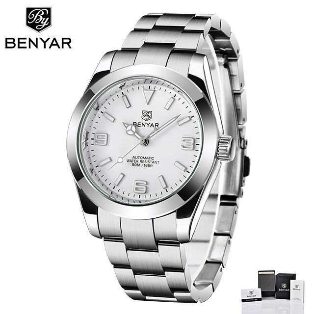 2022 New BENYAR Stainless Steel Automatic Men's Watches Top Brand Water Resistant Luxury Mechanical Wristwatch for Men