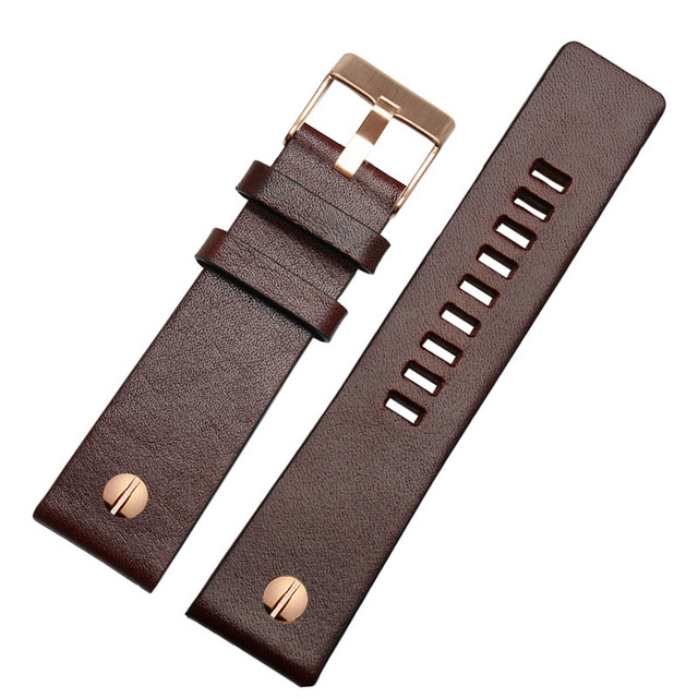 Genuine Leather Watchband Bracelet 22 24 26 28 30mm Watch Strap with Rivet for Diesel DZ7406 DZT2009 DZ7413 DZ7257 Watch Band