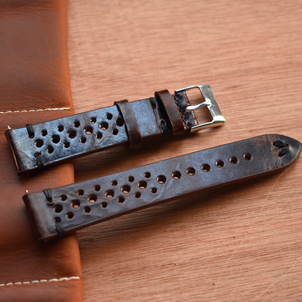 Retro Genuine Leather Watchband 18mm 20mm 22mm 24mm Calfskin Watch Straps Breathable Breathable Handmade Stitching For Men