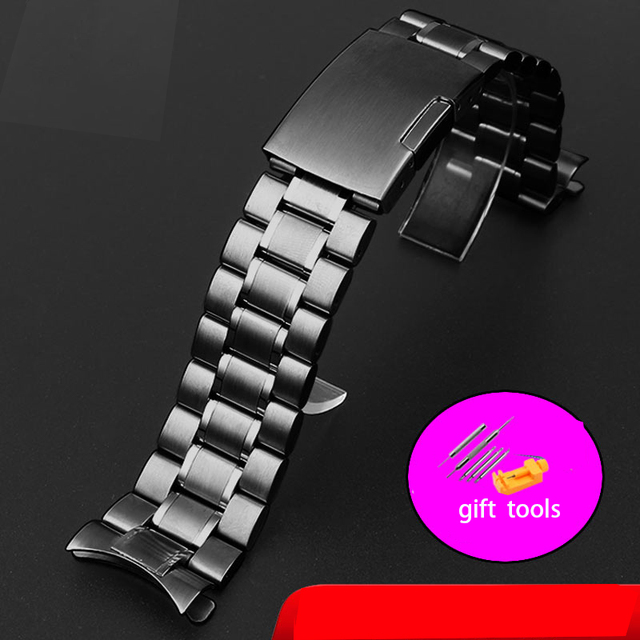 Universal arc mouth watchband for casio wristband EF-540 bem501/506 efb-660 ecb900 stainless steel watch chain 20mm 22mm man strap