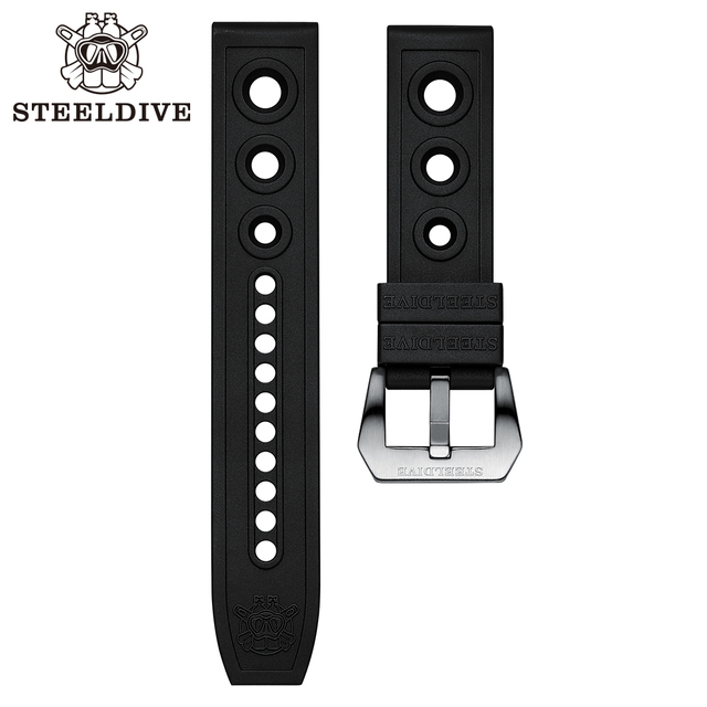 Steeldave Automatic Mechanical Strap 20mm Replacement Watch Bands Automatic Watch Bracelets Diving Watches Waffle Strap 20/22mm