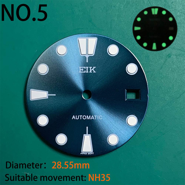 Nh35 watch double dial new C3 luminous modified craft watch skx007 SKX006 small millimeter 28.5mm abalone nh35 universal