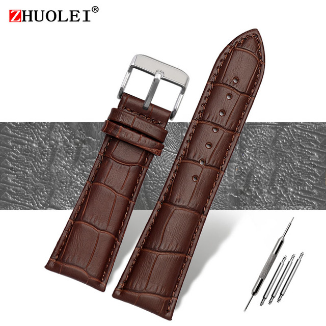 Watch Strap 23mm 24mm 26mm 28mm Big Width Black Brown Mens Crocodile Genuine Leather Watch Strap Band Bracelets Free Shipping