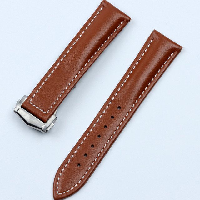 20mm Genuine Cow Leather Watch Band for Omega Watch Band Seamaster 300 De Ville AT150 Aqua Terra 150 Watchband Deploying Buckle Tool