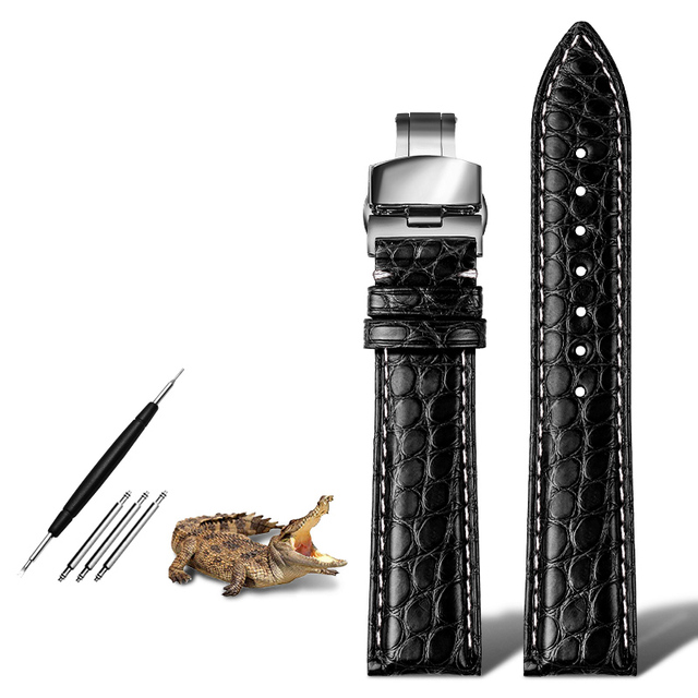 Genuine crocodile watch strap 18mm 19mm 20mm 21mm 22mm 24mm watchband man watch band crocodile skin leather bracelet belts