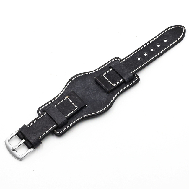 Onthelevel 20mm 22mm Watchband Leather Watch Strap Dark Green Leather Wristband Free Remove Tool Watch Accessories #D