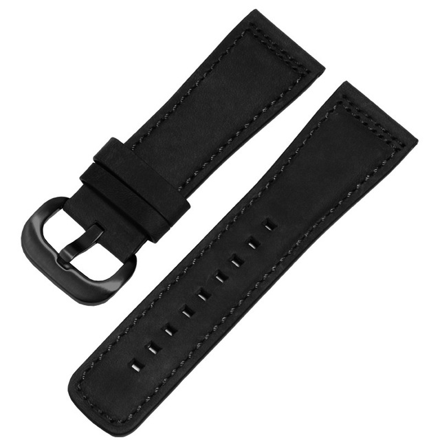 Frosted Genuine Leather Watchband 28mm Black Brown Strap Replacement Strap for S2 M2 P3 T2 Series Retro Watch Series