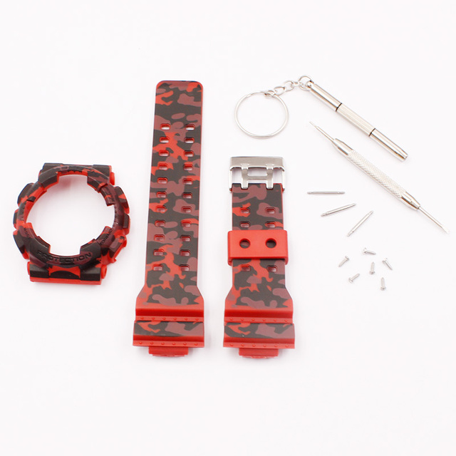 Watch accessories resin strap 16mm for camouflage Casio g-shock GLS GD GA110 GA100 GD120 sports watch for men and women